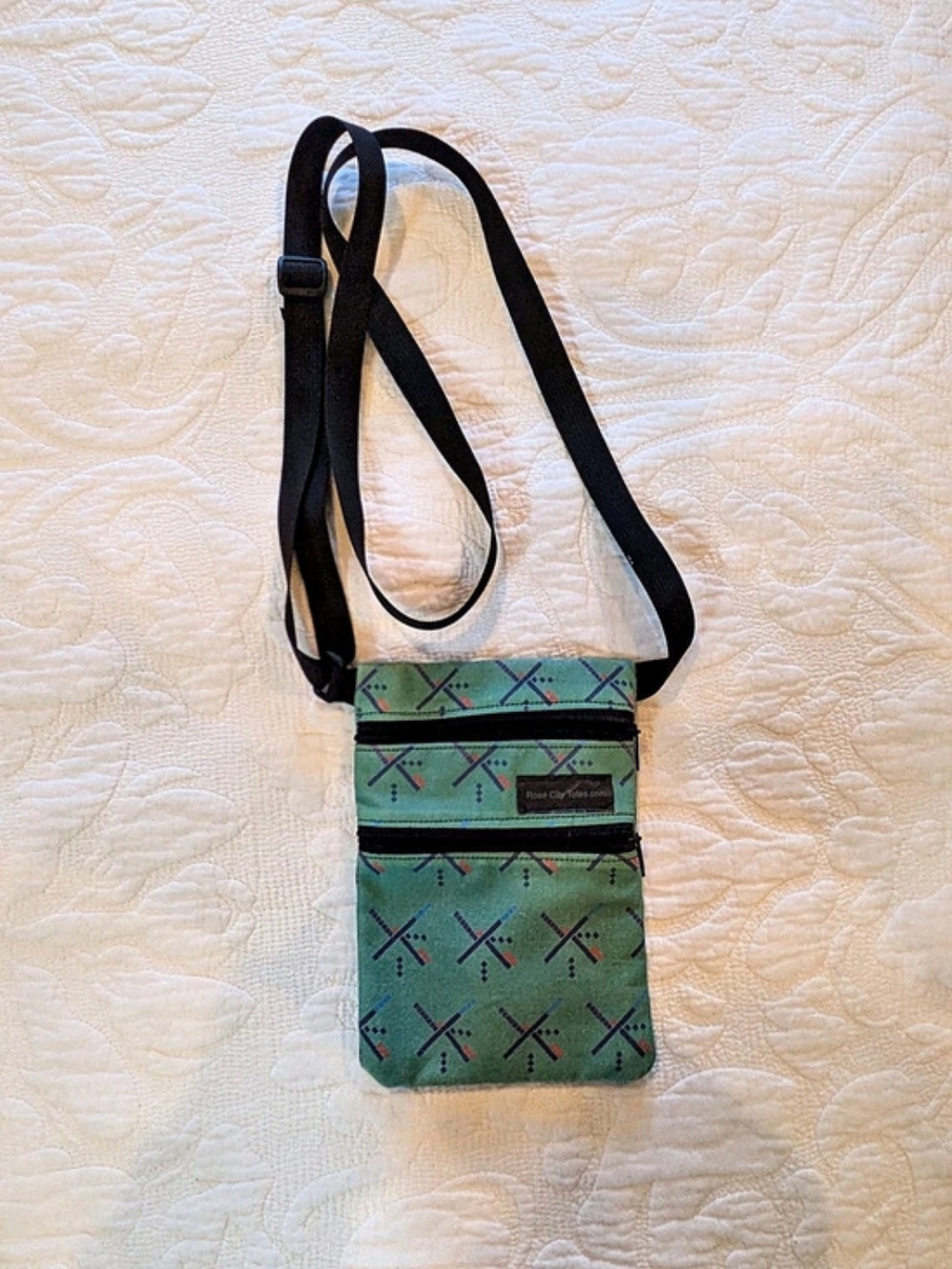 Rose City Totes PDX Crossbody Bag in Green & Black